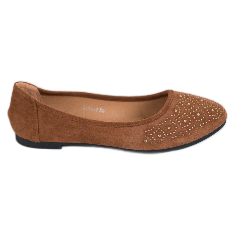 Diamantique Klasická baletka s krystaly hnědý