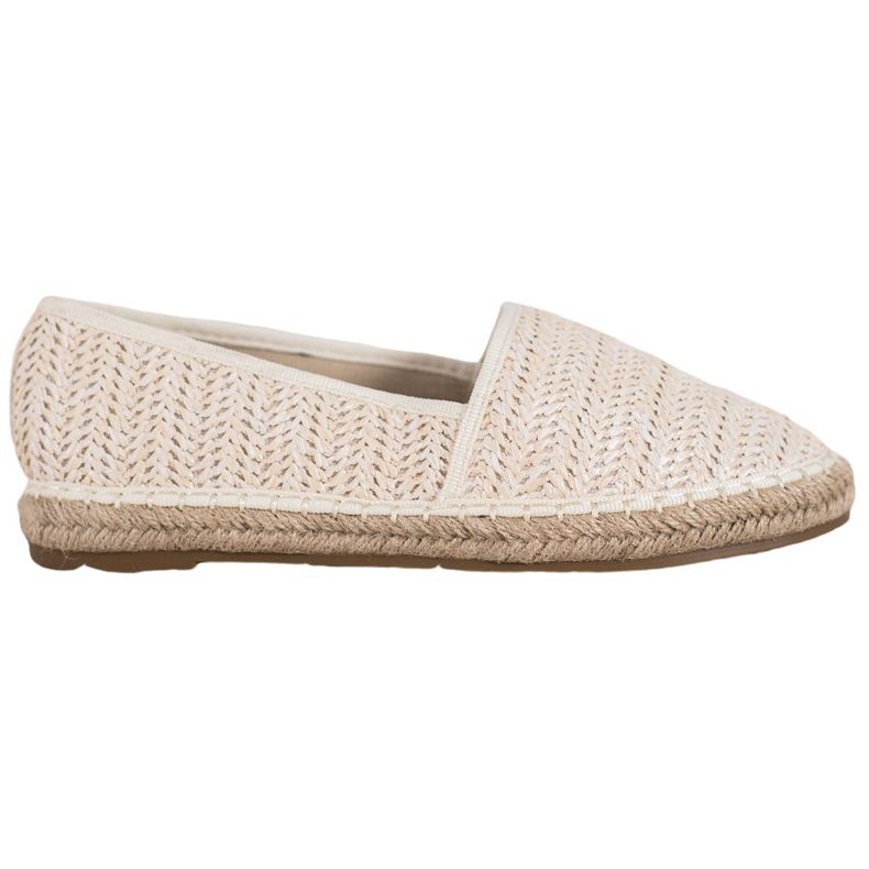 SHELOVET Pletené béžové espadrilky béžový