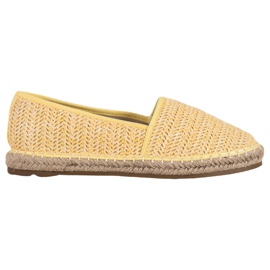 SHELOVET Pletené žluté espadrilky žluť