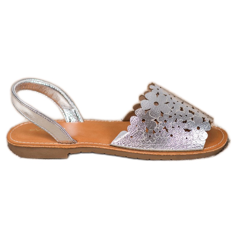 Evento Nazouvací stříbrné sandály šedá Evento Nazouvací stříbrné sandály šedá