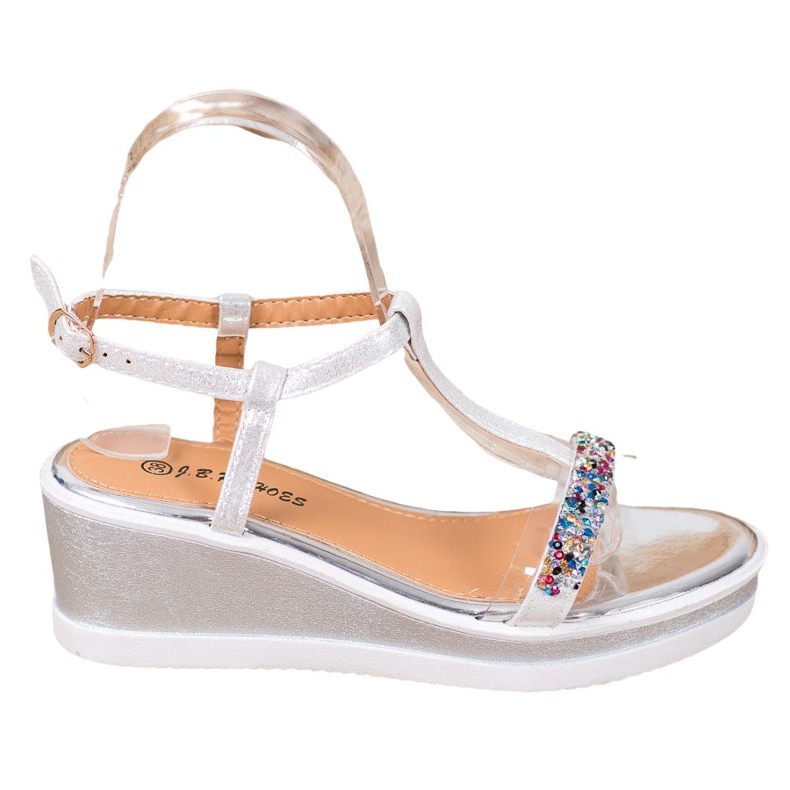 SHELOVET Stylové klíny s eko kůží šedá