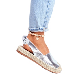 FRJ Dámské stříbrné konturové espadrilky šedá