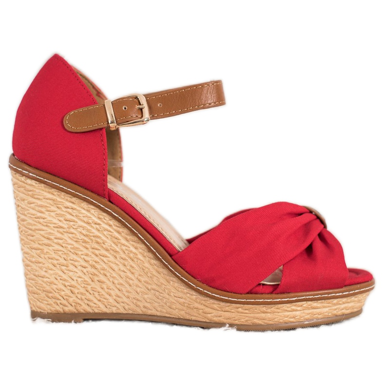 SHELOVET Sandály na vysokém podpatku červené