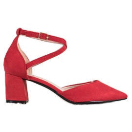 Evento Semišové lodičky červený