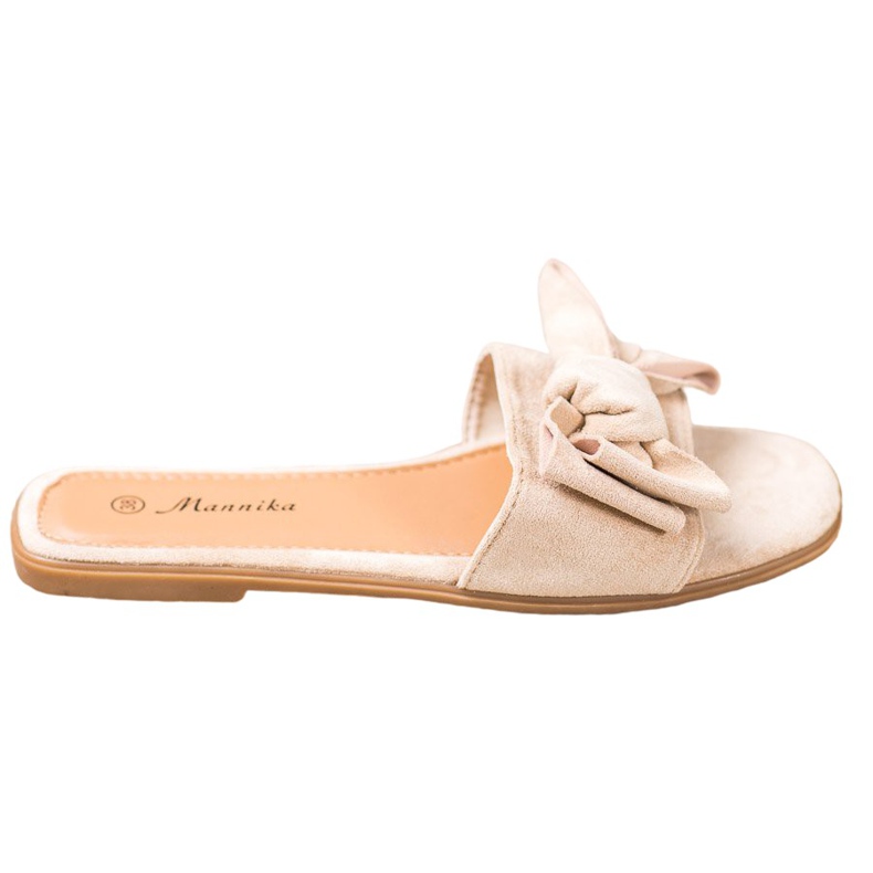 Mannika Pantofle S Mašlí hnědý