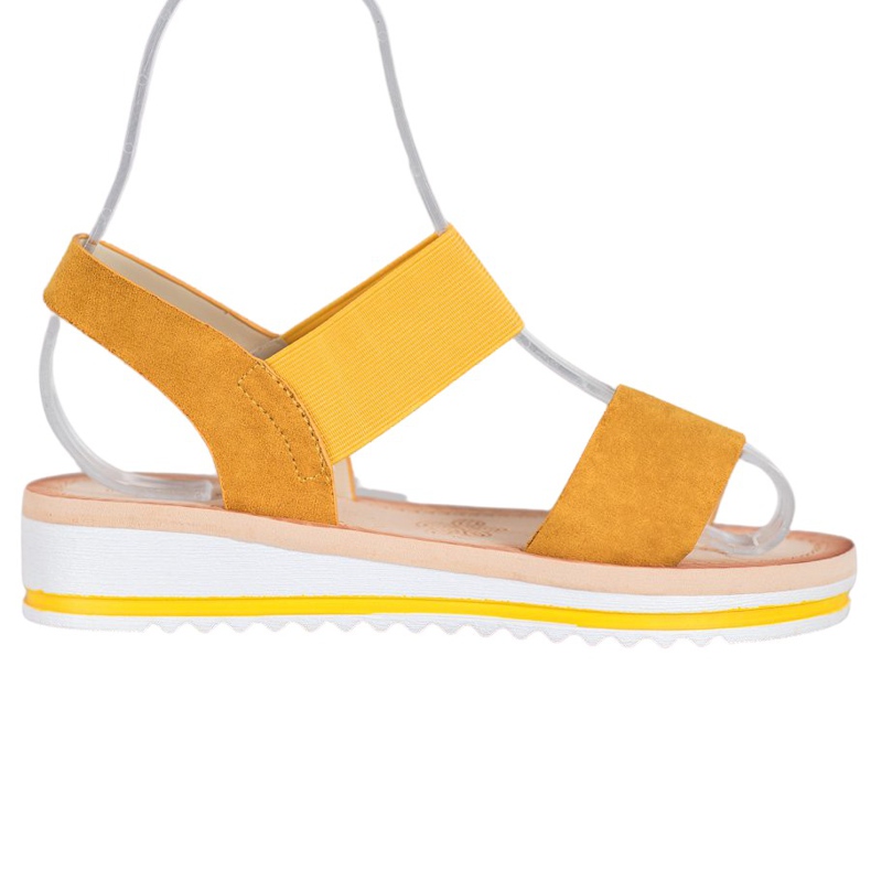 Mannika Semišové sandály na platformě žlutá