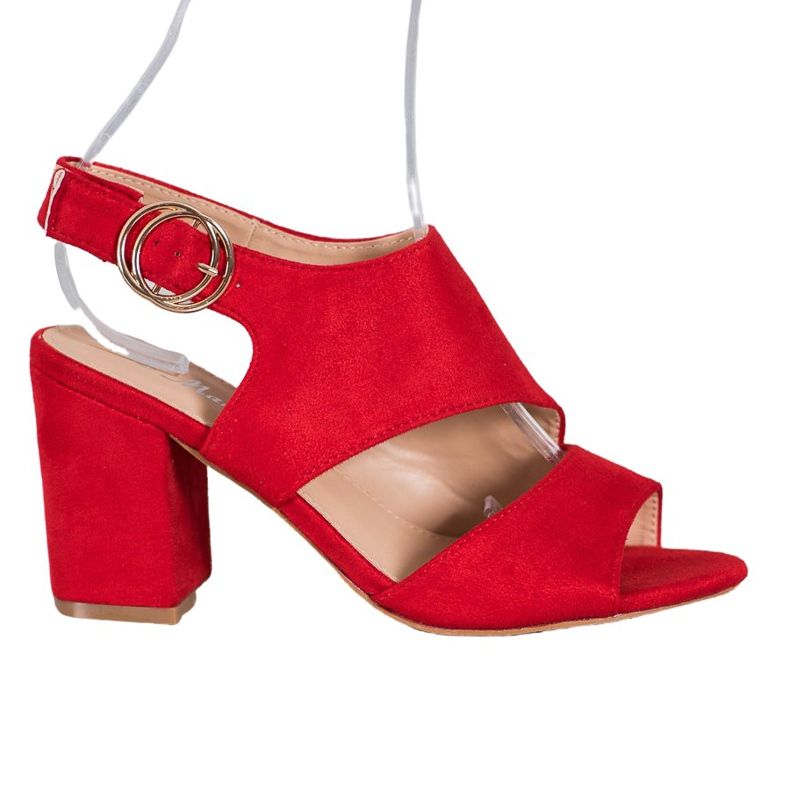 Mannika Červené sandály na vysokém podpatku