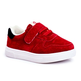 Apawwa Dětské tenisky semišový suchý zip Red Trelmo červený červený