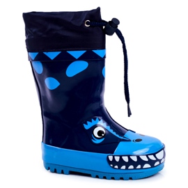 Apawwa Dětské gumové boty do deště Navy Blue Mordeso Shark námořnická modř modrý