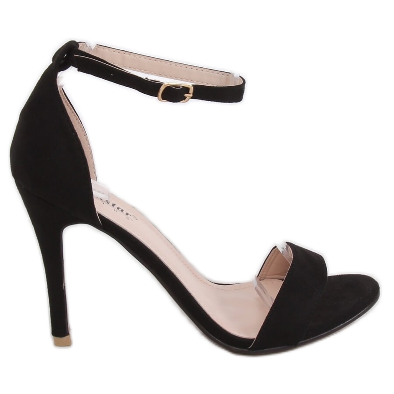 Černé sandály GG-86P Černé na špendlíku černá Černé sandály GG-86P Černé na špendlíku černá