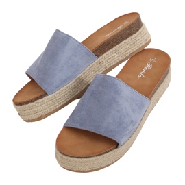 Modré pantofle espadrilky 10-215 Blue modrý Modré pantofle espadrilky 10-215 Blue modrý