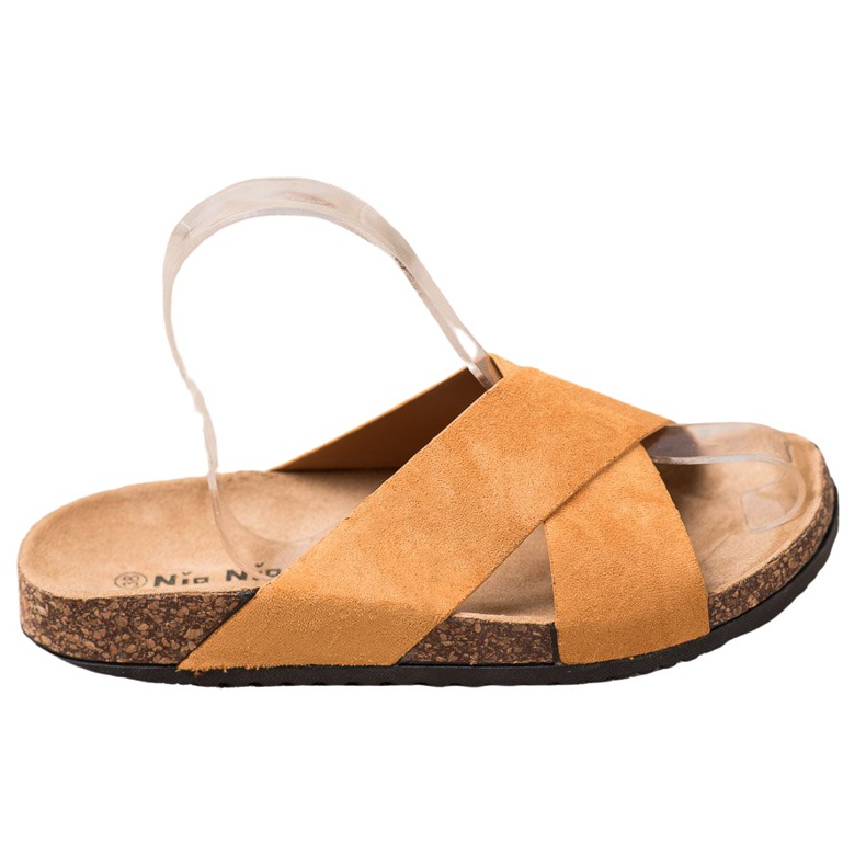 Nio Nio Neformální pantofle na platformě béžový