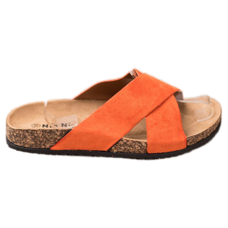 Nio Nio Neformální pantofle na platformě oranžový