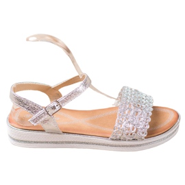 Renda Sandály Na Platformě šedá