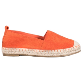 Anesia Paris Pohodlné semišové espadrilky pomerančový