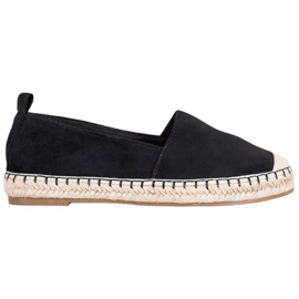 Anesia Paris Pohodlné semišové espadrilky černý