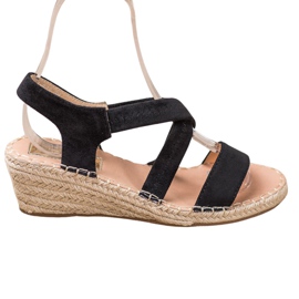 Renda Semišové sandály Espadrilles černý
