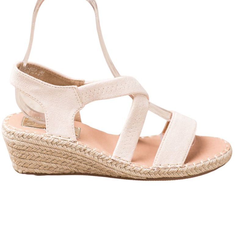 Renda Semišové sandály Espadrilles hnědý