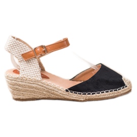 Renda Espadrilky s objevenou patou černá Renda Espadrilky s objevenou patou černá