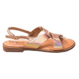 Renda Sandály s efektem Holo zlatý Renda Sandály s efektem Holo zlatý