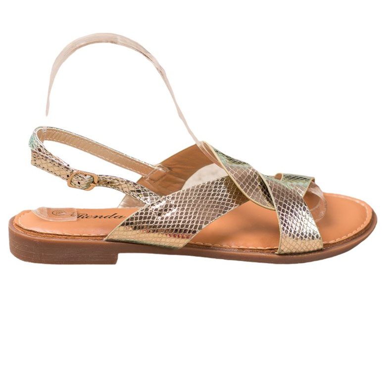 Renda Sandály s efektem Holo zlatý