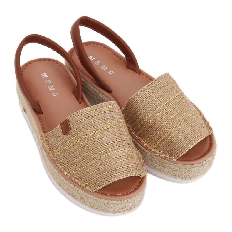 Zlaté espadrilky sandály WH935 Gold zlatý Zlaté espadrilky sandály WH935 Gold zlatý