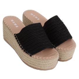 Černé espadrilky na klínku LL909 Black černý