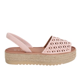 Sandály, espadrilky, růžová prolamovaná WH931 Pink růžový Sandály, espadrilky, růžová prolamovaná WH931 Pink růžový
