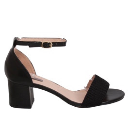 Černé sandály na vysokém podpatku 8160 Black černý