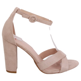 Sandály na sloupku béžové TU133P Béžové béžový