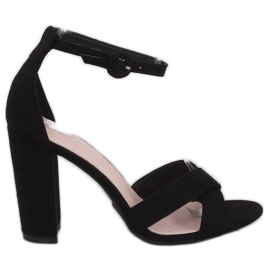 Černé sandály na sloupku TU133P Černá Černé sandály na sloupku TU133P Černá