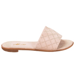 SHELOVET Elegantní semišové pantofle béžový