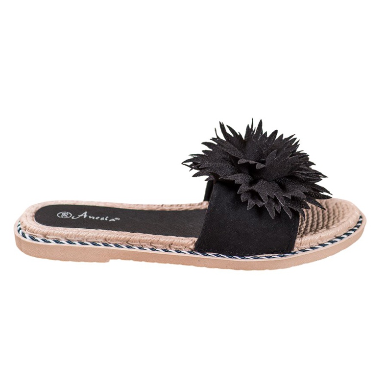 Anesia Paris Stylové pantofle s ozdobou černá