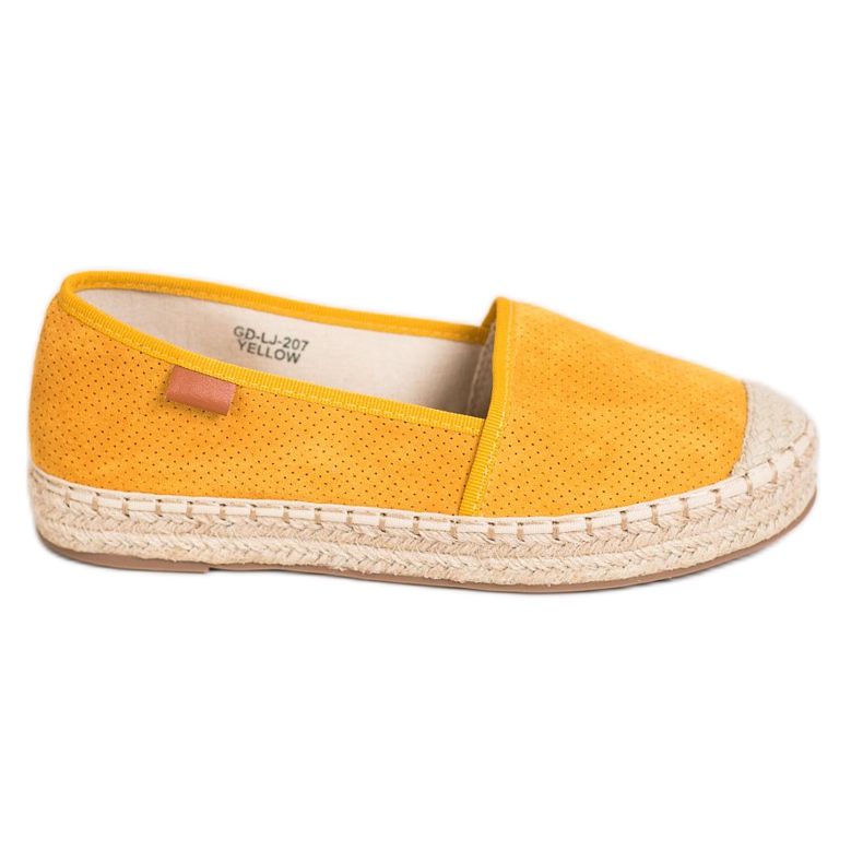 Goodin Prolamované espadrilky žlutá Goodin Prolamované espadrilky žlutá