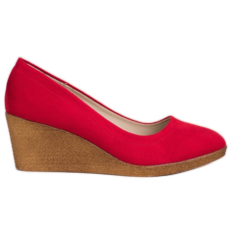 Goodin Semišové klínové lodičky červené