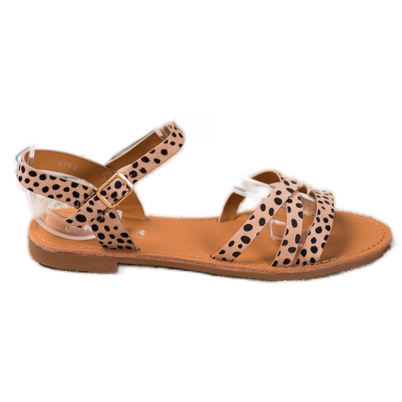 SHELOVET Sandály Na Plochém Podpatku béžový