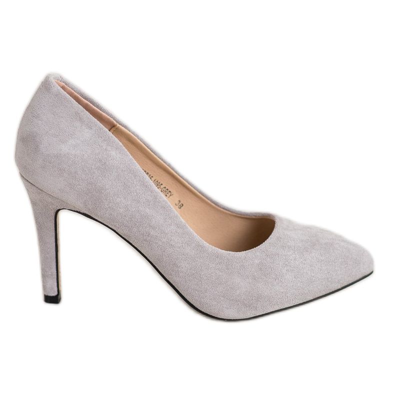 Evento Semišové podpatky šedá