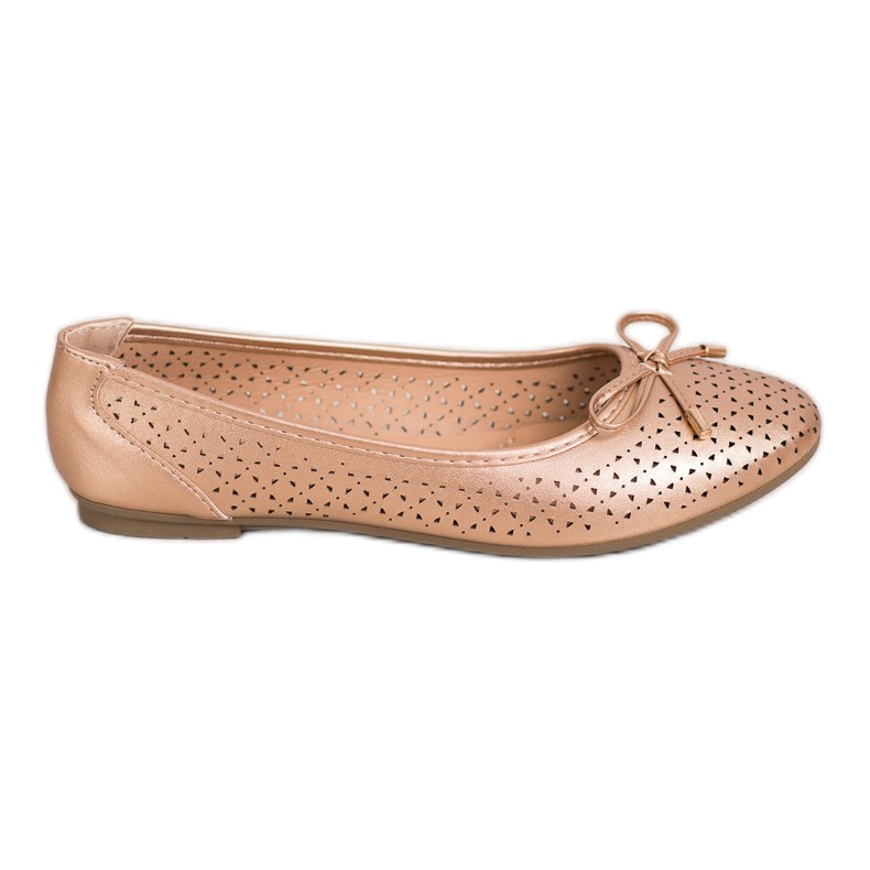 SHELOVET Prolamovaná baletka s eko kůží zlatý