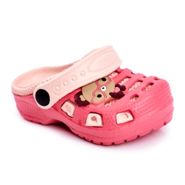 Giolan Dětské pantofle Pěnové Crocs Red Sweet Teddy červený vícebarevný