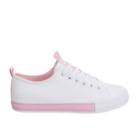 Bílé dámské tenisky LA70P Pink bílý Bílé dámské tenisky LA70P Pink bílý