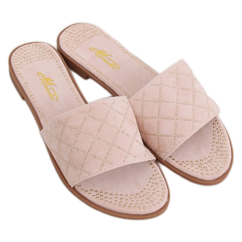 Růžové dámské růžové pantofle Q-85 Pink růžový