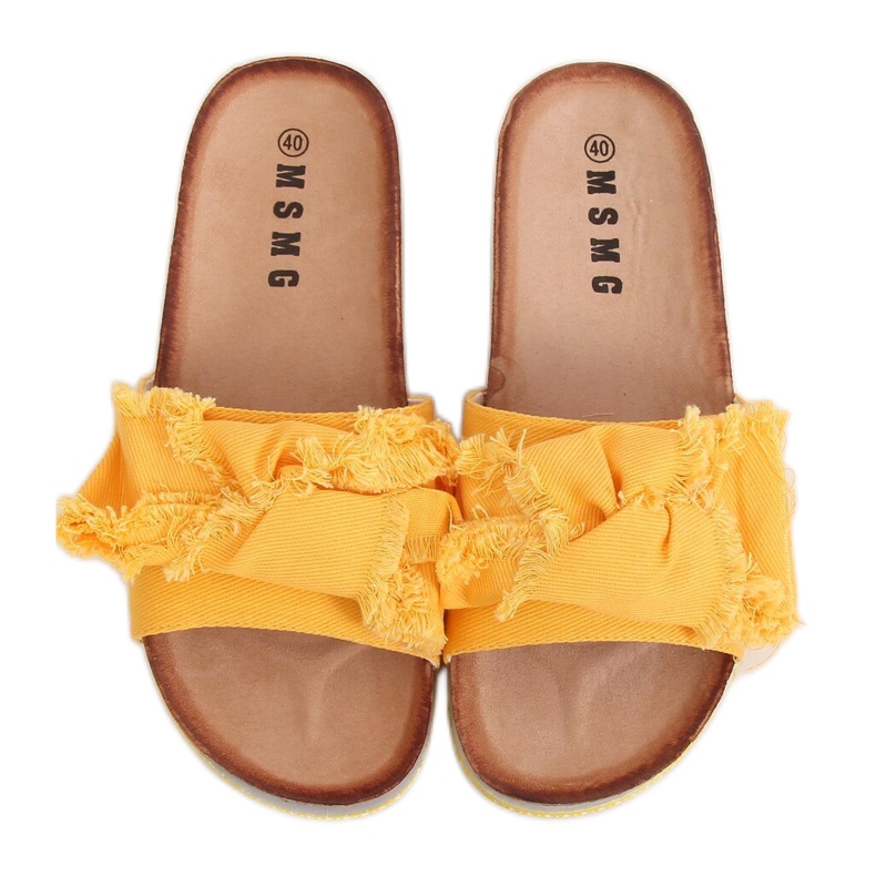 Dámské pantofle na med WS9023 žluté žlutá Dámské pantofle na med WS9023 žluté žlutá