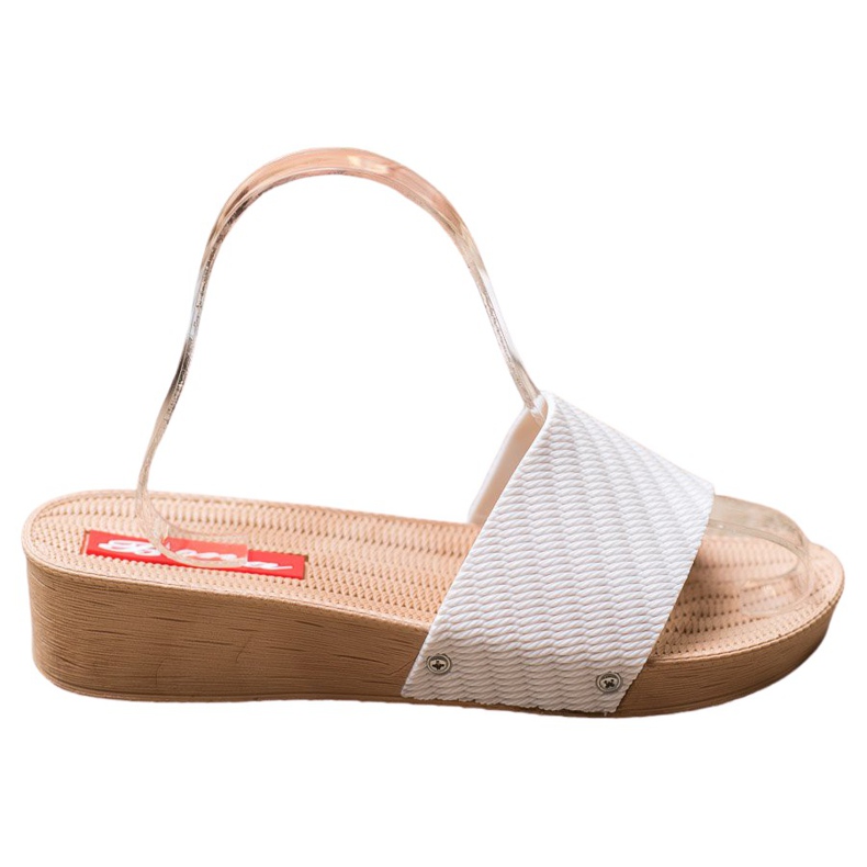 Bona Stylové klínové pantofle bílý