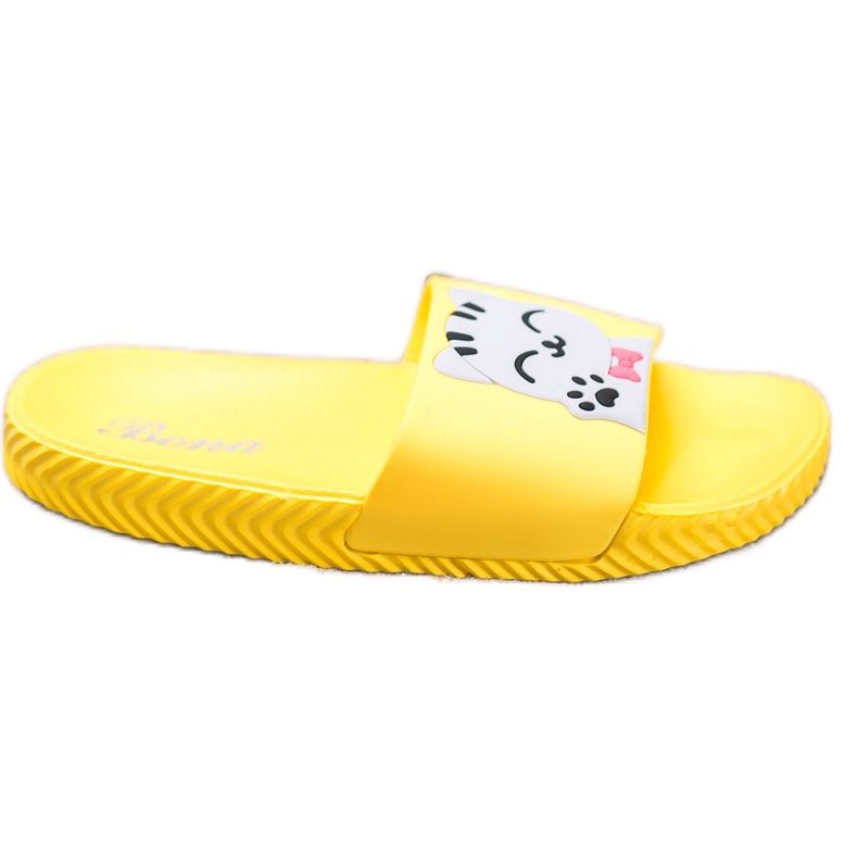 Bona Žluté pantofle s aplikací žlutá Bona Žluté pantofle s aplikací žlutá