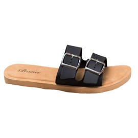 Bona Klasické pantofle se sponou černý