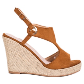 Goodin Uzavřené sandály Espadrilles hnědý Goodin Uzavřené sandály Espadrilles hnědý