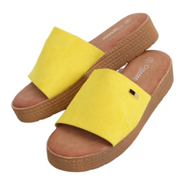 Žluté dámské žluté pantofle G-576 Yellow žluť