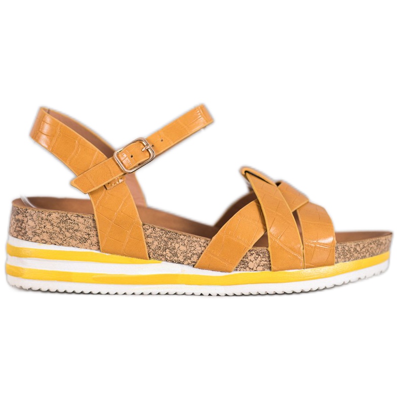 Comer Žluté sandály s eko kůží žlutá