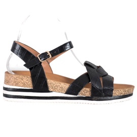 Comer Černé sandály s eko kůží černý