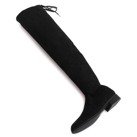 Vysoké semišové boty Lycra 3037 Black bílý